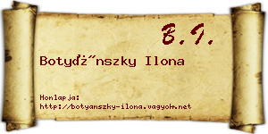 Botyánszky Ilona névjegykártya